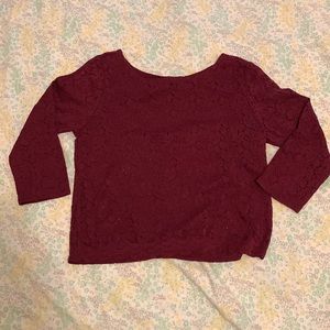 Maroon Lace Top